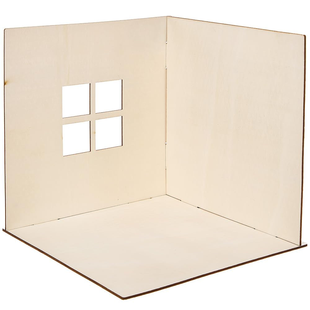 Baker Ross FN255 Mini Trædukkehussæt - 1 stykke dukkehussæt til børn DIY Craft Kit