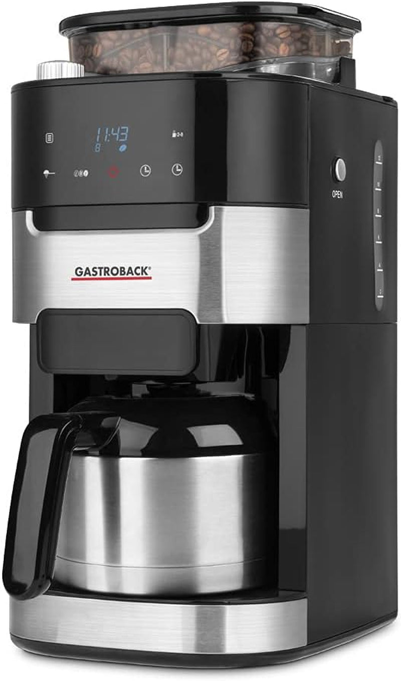 GASTROBACK Grind & Brew Pro termisk espressomaskine, sølv, sort