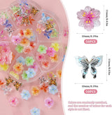 YICH Nail Charms Nägel Charms 50 Stk 3D Blomster + 50 Stk 3D Schmetterling, Sommer Nägel Deko Sæt Schmetterling/Flowers Nail Art Nailart
