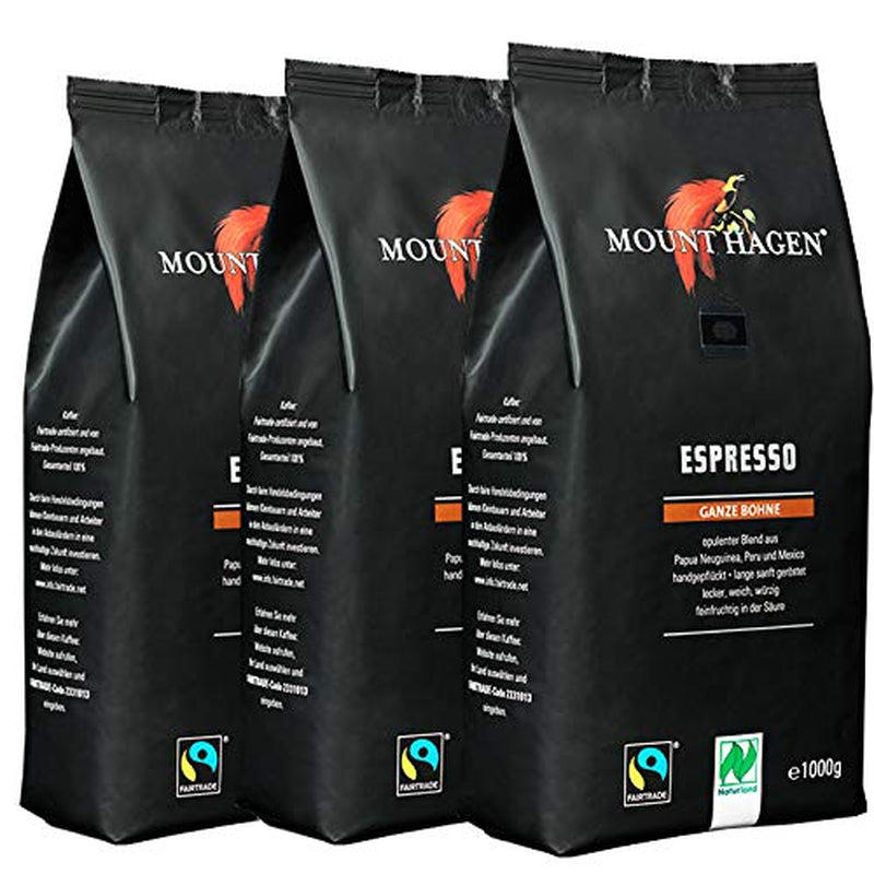 Espresso hele bønner, 1000 g, pakke med 3