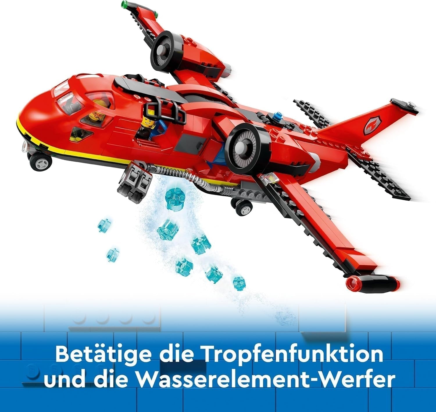 LEGO City Brandslukningsfly, Børnelegetøjsfly brandmandssæt, byggesæt med 3 brandmandsfigurer og branddekoration, fremragende gaveidé til drenge og piger fra 6 år 60413 Byggesæt Besuche den LEGO-Store