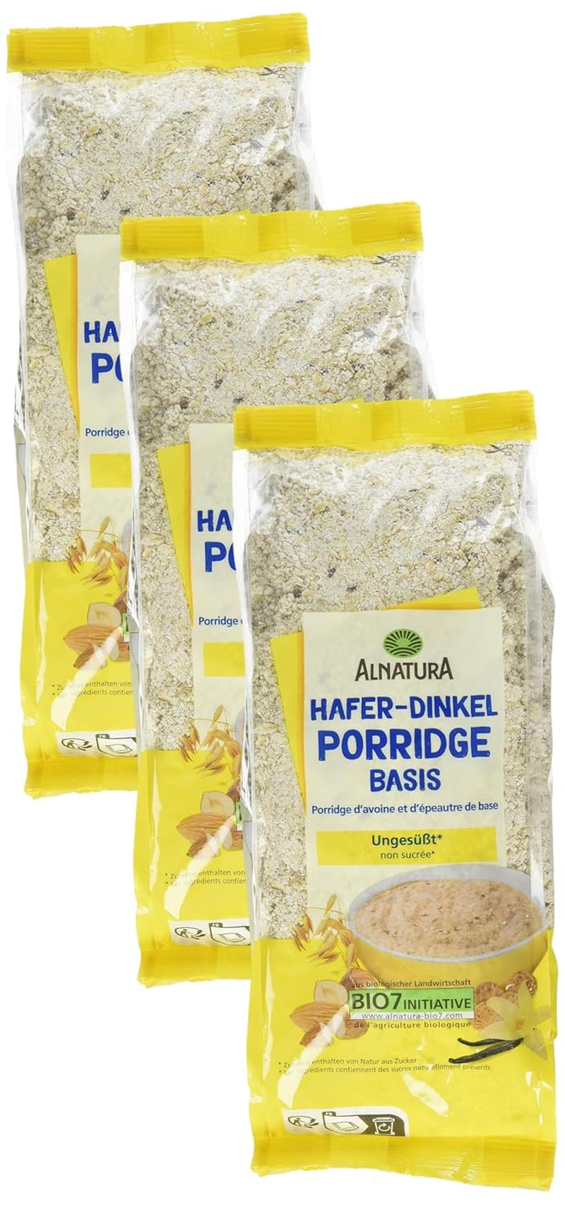 Økologisk havregryn og spelt grød bund, 500g (pakke med 3)