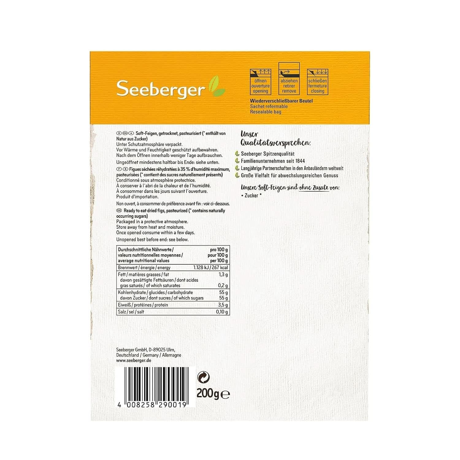 Seeberger bløde, honningsøde stenkødede bjergfigner - til ernæringsbevidste foodies, 13 x 200 gram Naty Shop dehydrerede produkter