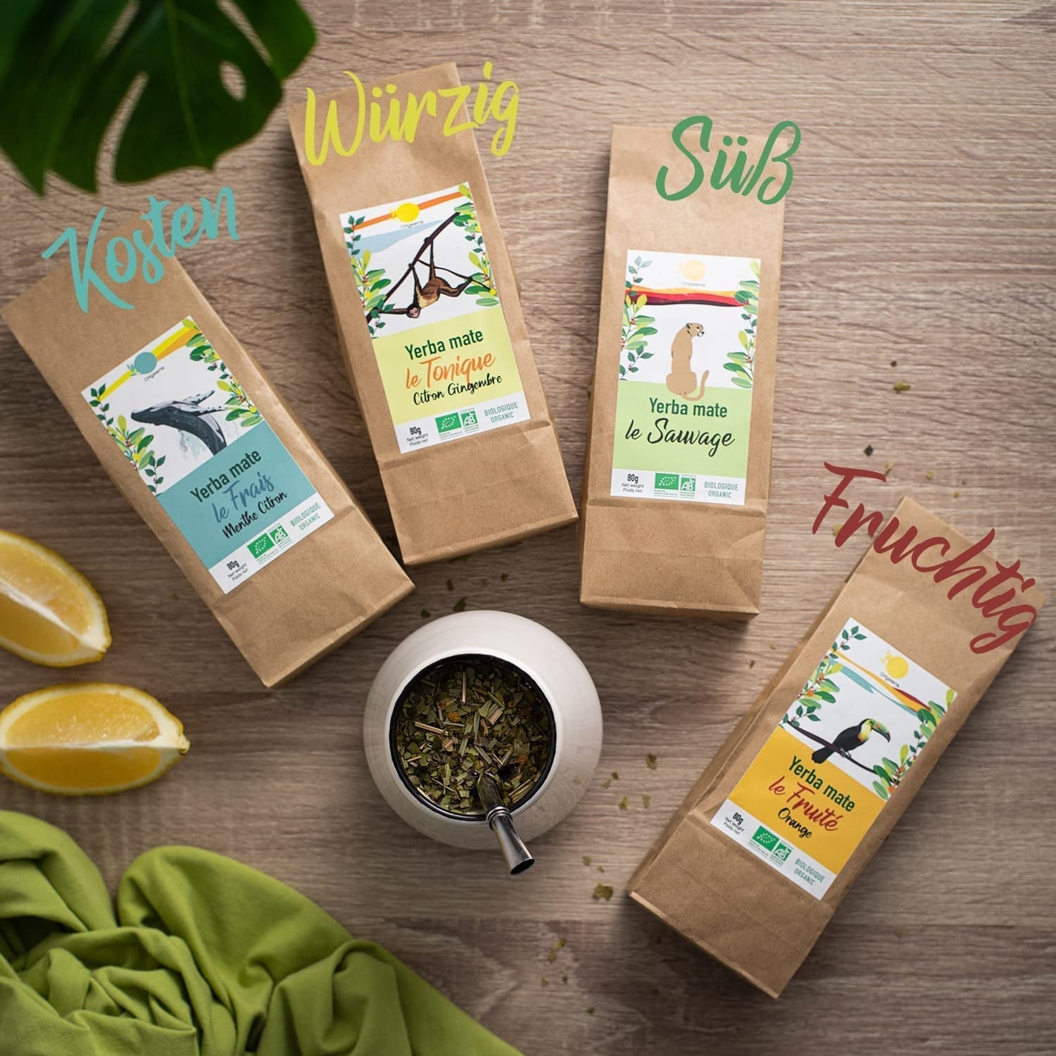 ORIGEENS BIO MATE TE GAVESÆT X4 I Yerba Mate Bio 4X80G I Yerba Mate tesæt, gaveidé