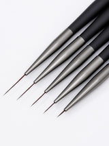 Nagelkunst-Pinsel, 5 Stück, Nailart-Pinsel, Punktierstift-Werkzeuge, Malkunst-Design-Pinsel-Set Für Lange Linien, Dünne Details, Feine Zeichnungsgrößen 7/9/11/15/22 Mm, Black