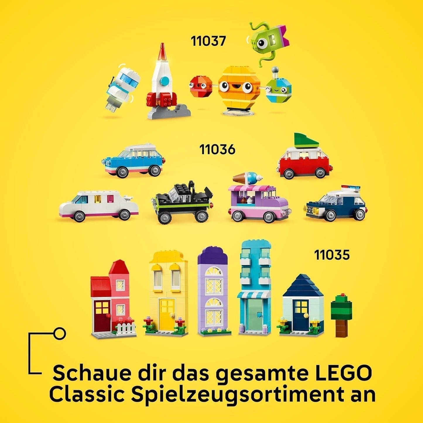 LEGO Classic Creative Animals, æske med farverige klodser, bygge klodsdyrsfigurer som hund, kat, kanin, hamster og fugl, byggelegetøj til drenge og piger fra 5 år 11034 Byggesæt Besuche den LEGO-Store