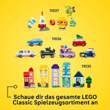 LEGO Classic Creative Animals, æske med farverige klodser, bygge klodsdyrsfigurer som hund, kat, kanin, hamster og fugl, byggelegetøj til drenge og piger fra 5 år 11034 Byggesæt Besuche den LEGO-Store