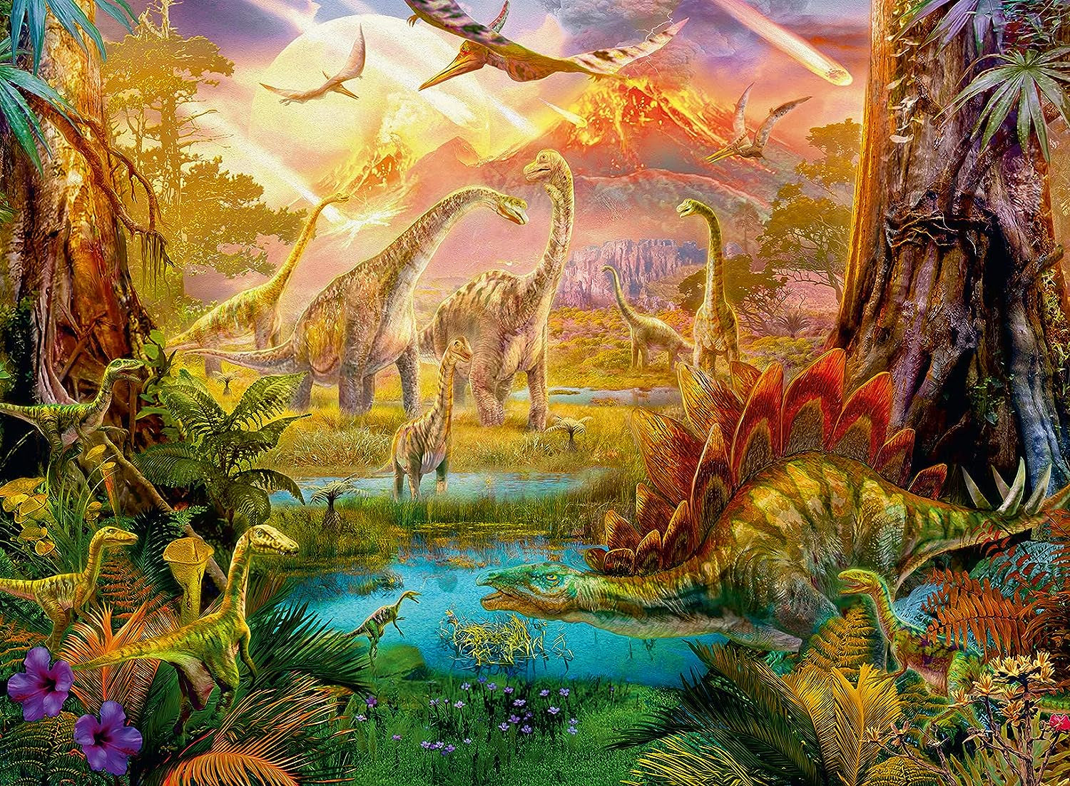 Ravensburger Puzzle 16983 - Dinoland - 500 brikker puslespil til voksne og børn over 10 år, dinosaur motiv puslespil Puslespil Naty Shop Gammelt design