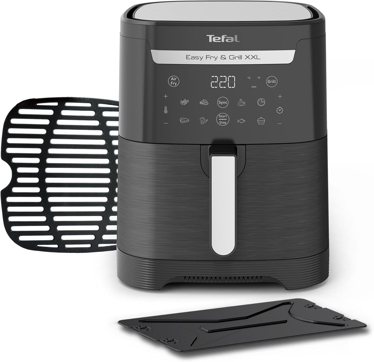Tefal Easy Fry Max EY2458, 5 liter, Hot Air Fryer, 10 automatiske tilberedningsprogrammer, digital touchskærm Hvidevarer Naty Shop Black Single - Uden vindue 6,5L