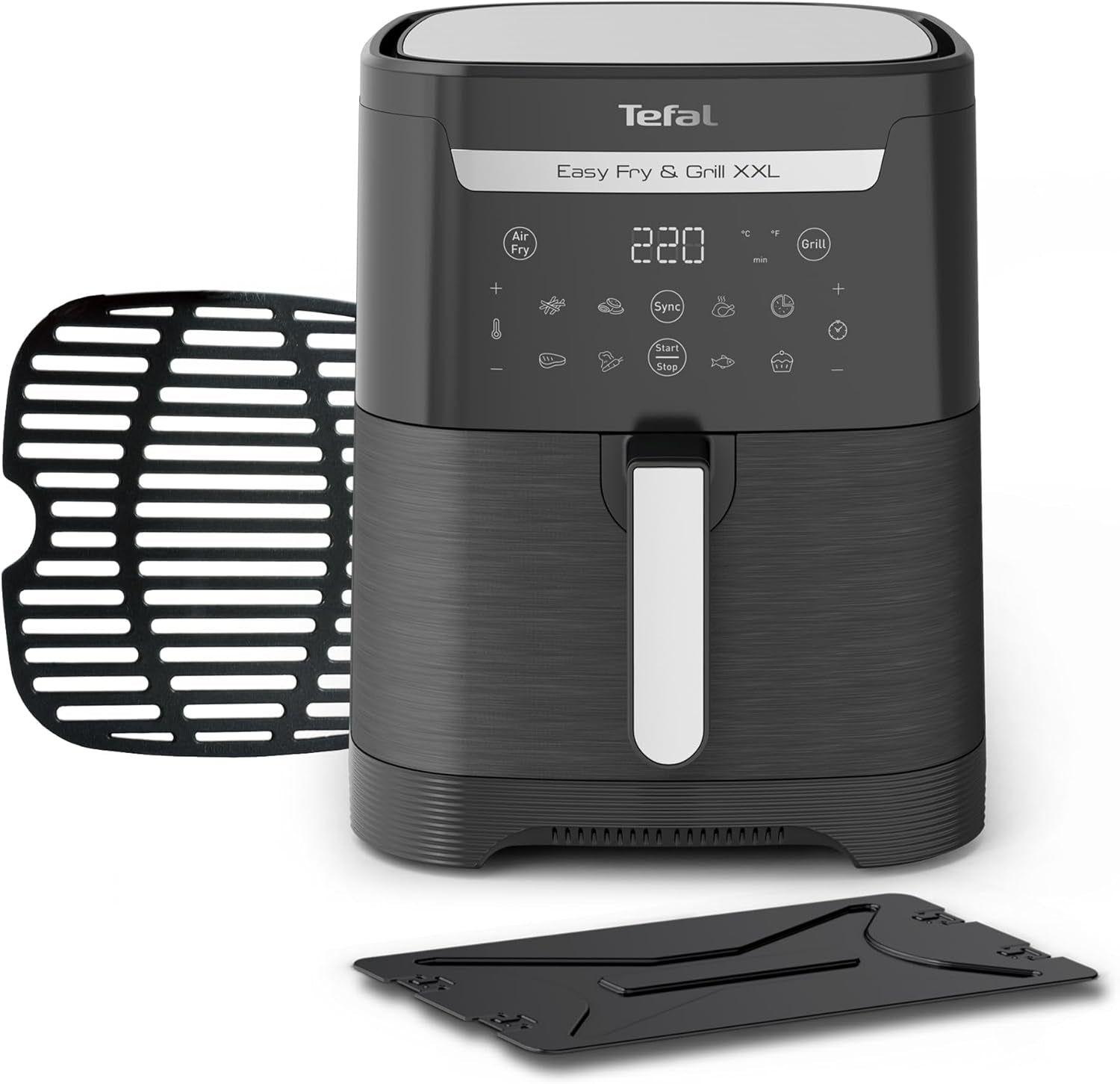 Tefal Easy Fry Max EY2458, 5 liter, Hot Air Fryer, 10 automatiske tilberedningsprogrammer, digital touchskærm Hvidevarer Naty Shop Black Single - Uden vindue 6,5L