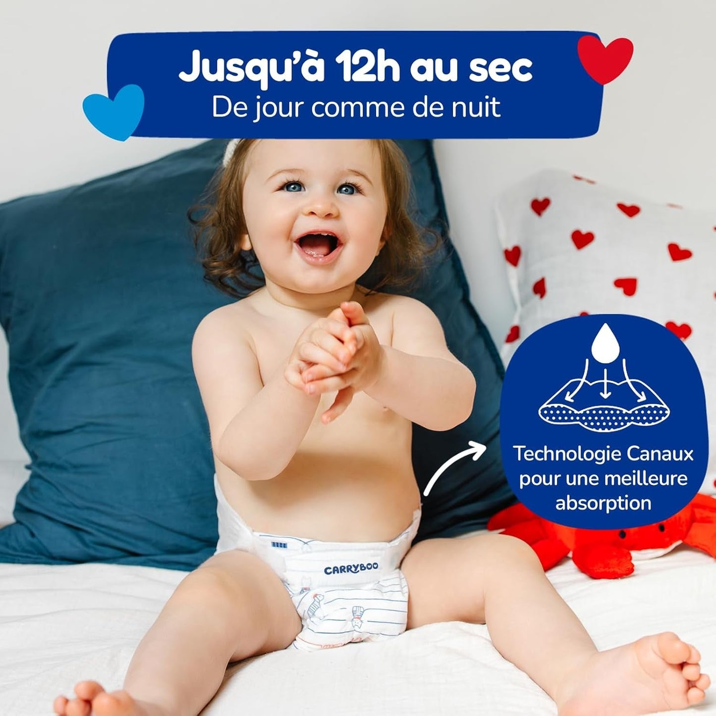 - Ble størrelse 1 (2-5 kg) – sund og ekstremt absorberende – 12 timers lækagesikker – ohne unerwünschte Substanzen – fremstillet i Frankrig – overkommelig pris – 120 engangsbleer