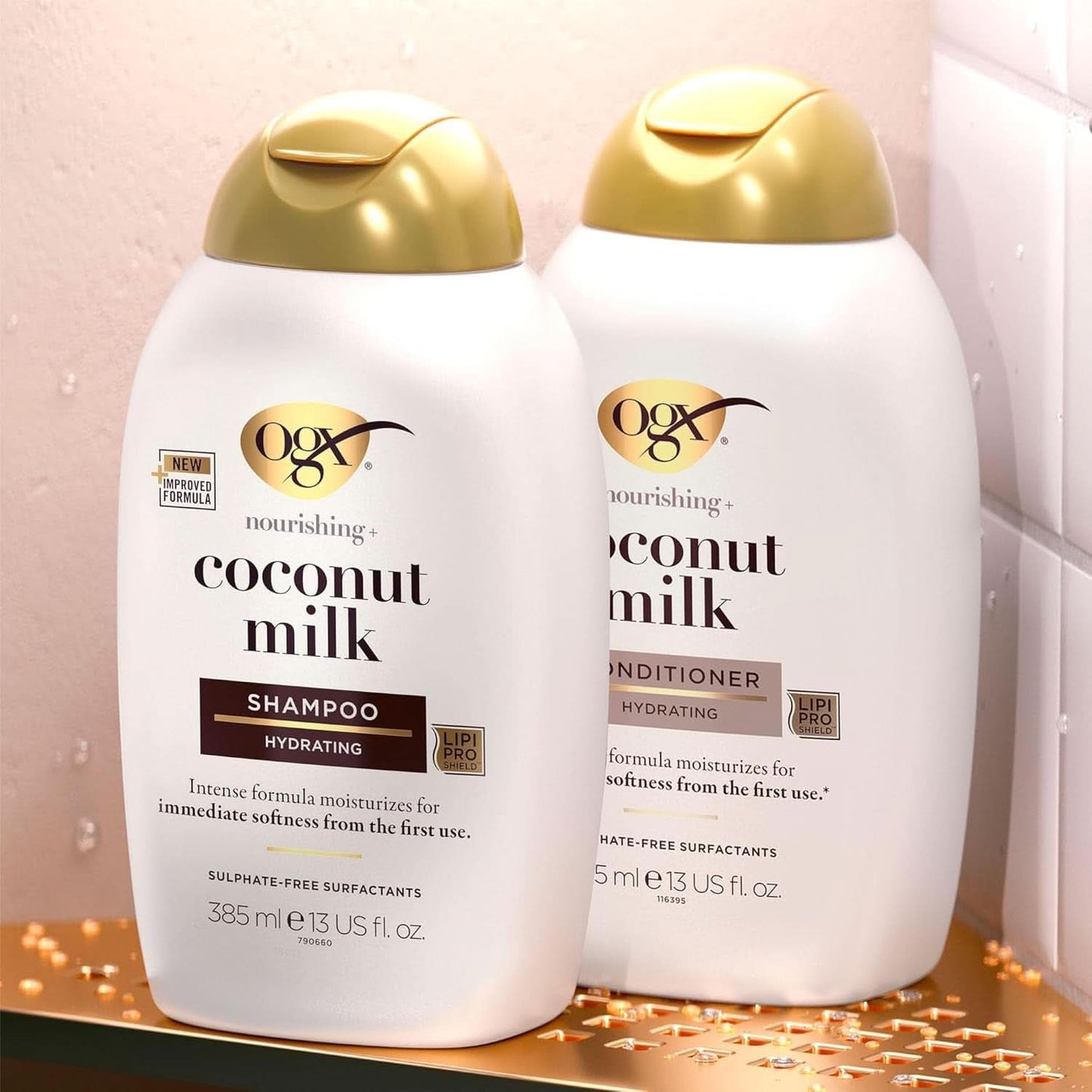 Shampoo med kokosmælk OGX (385 ml), fugtgivende effekt Bruser og bad Naty Shop
