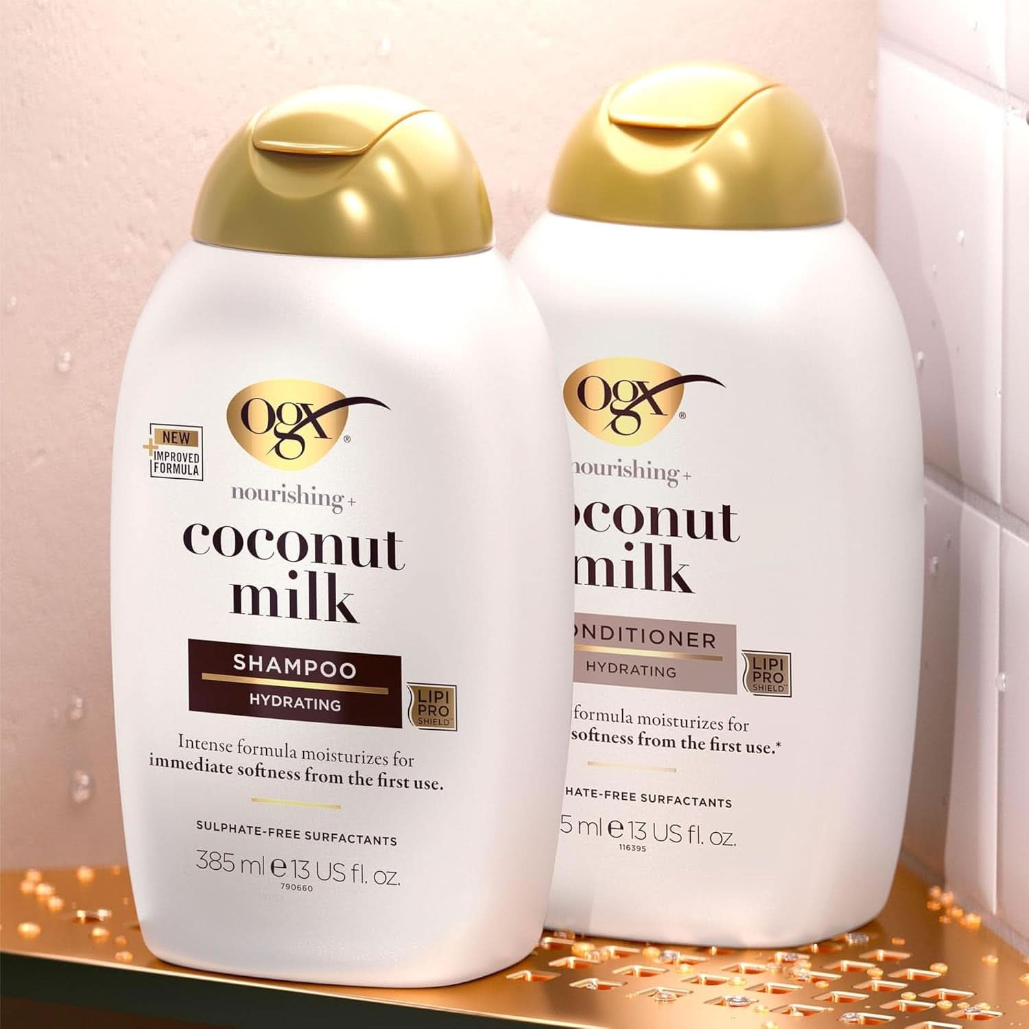 Shampoo med kokosmælk OGX (385 ml), fugtgivende effekt Bruser og bad Naty Shop