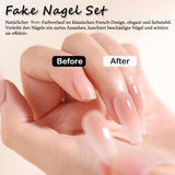 Ballerina falske neglesæt - 240 stykker Delikat lilla pink falske negle, fulddækkende lim på falske negle, falske neglespidssæt til manicure og neglekunst til kvinder og piger (lavendelrosa)
