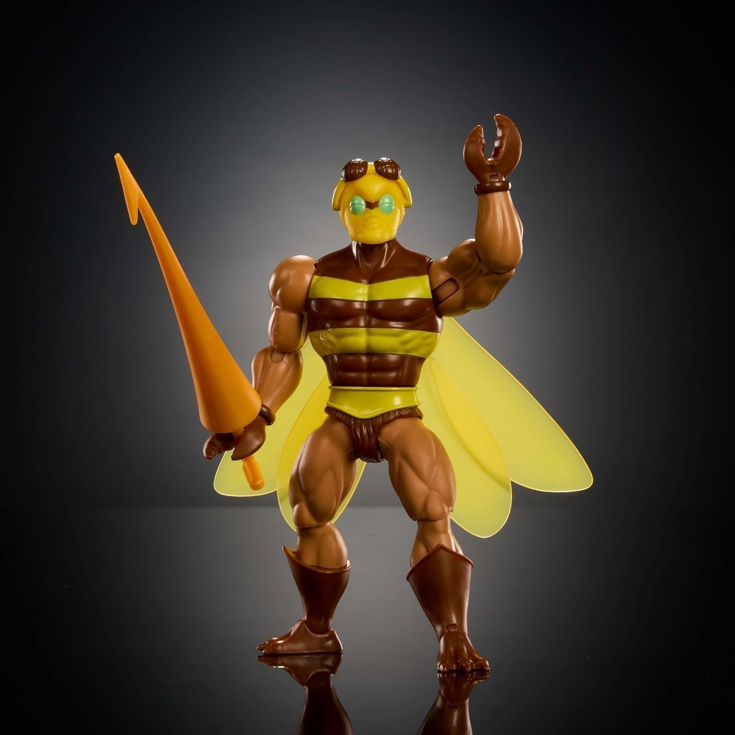 Masters of the Universe Origins Action Figur Buzz-Off fra tegneseriekollektionen, ca. 14 cm høj, fra 1980'ernes TV, Bee Leader med vinger og briller med spyd, JBM88 Actionfigurer Naty Shop