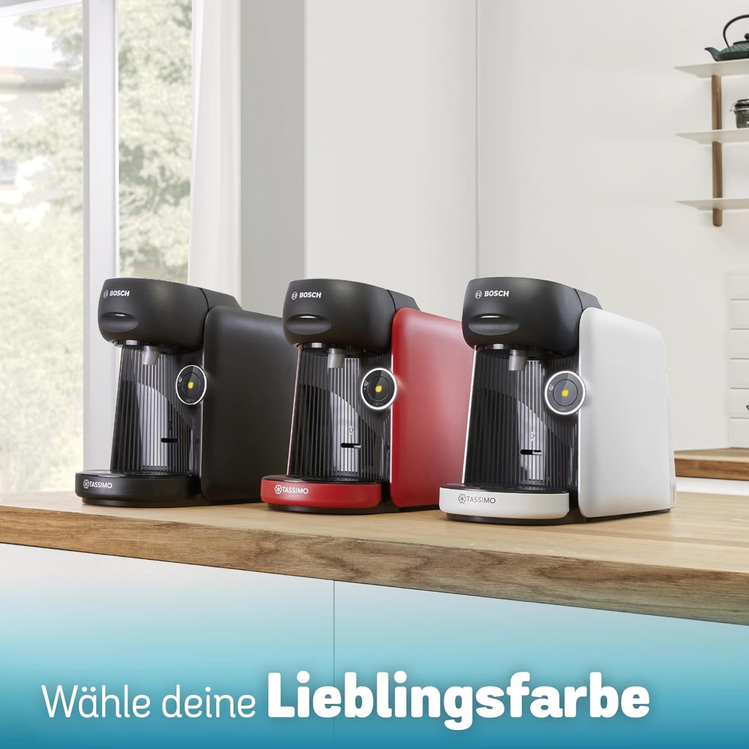 Bosch Tassimo finesse TAS162E kapsel espressomaskine, 70 drinks, mere intens kaffe med et tryk på en knap, automatisk sluk, bæredygtig, perfekt dosering, 1400 W, sort/sort