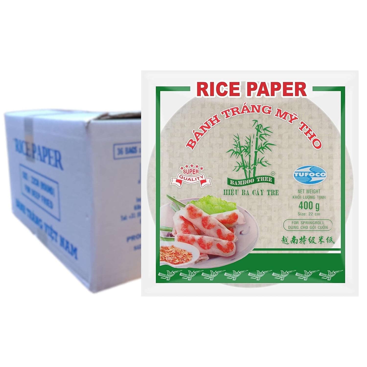 BAMBUTRÆ - Rispapir 22 cm. (Sommerruller) - 1 x 400 g