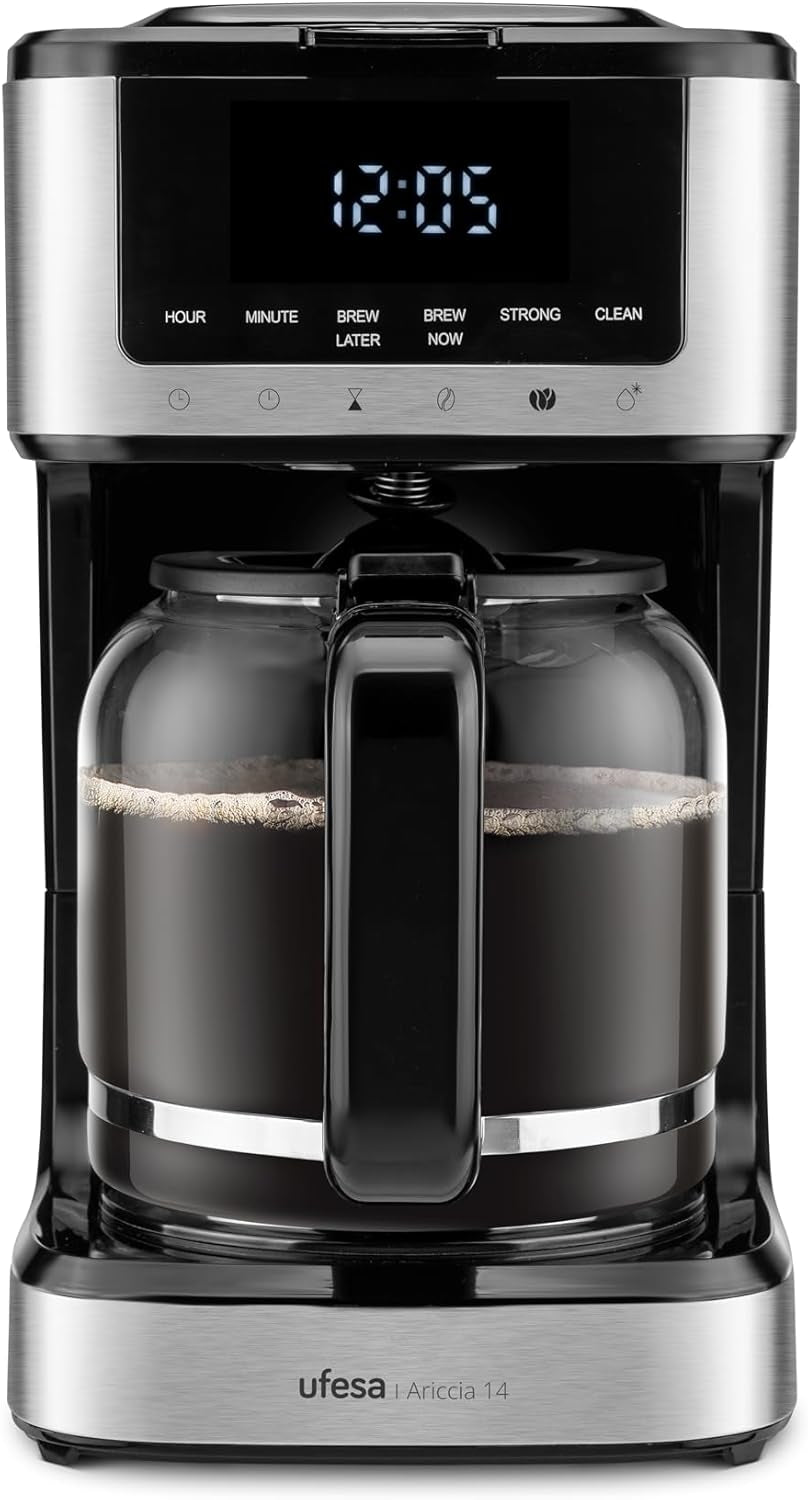 Ufesa CG7114 Capriccio filterkaffemaskine, 6 kopper, 600W, kande 0,6L, anti-dryp system, automatisk sluk, blå