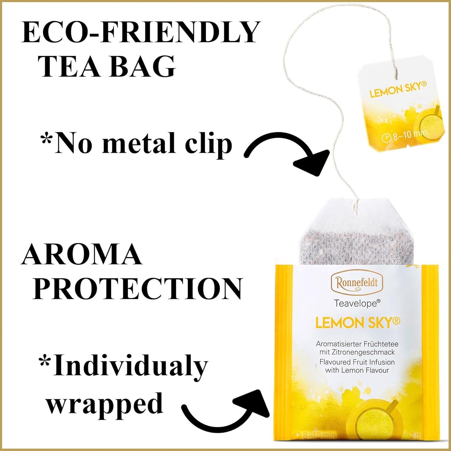 Teavelope "Lemon Sky" - Frugtte med citronsmag, 25 teposer, 50 g