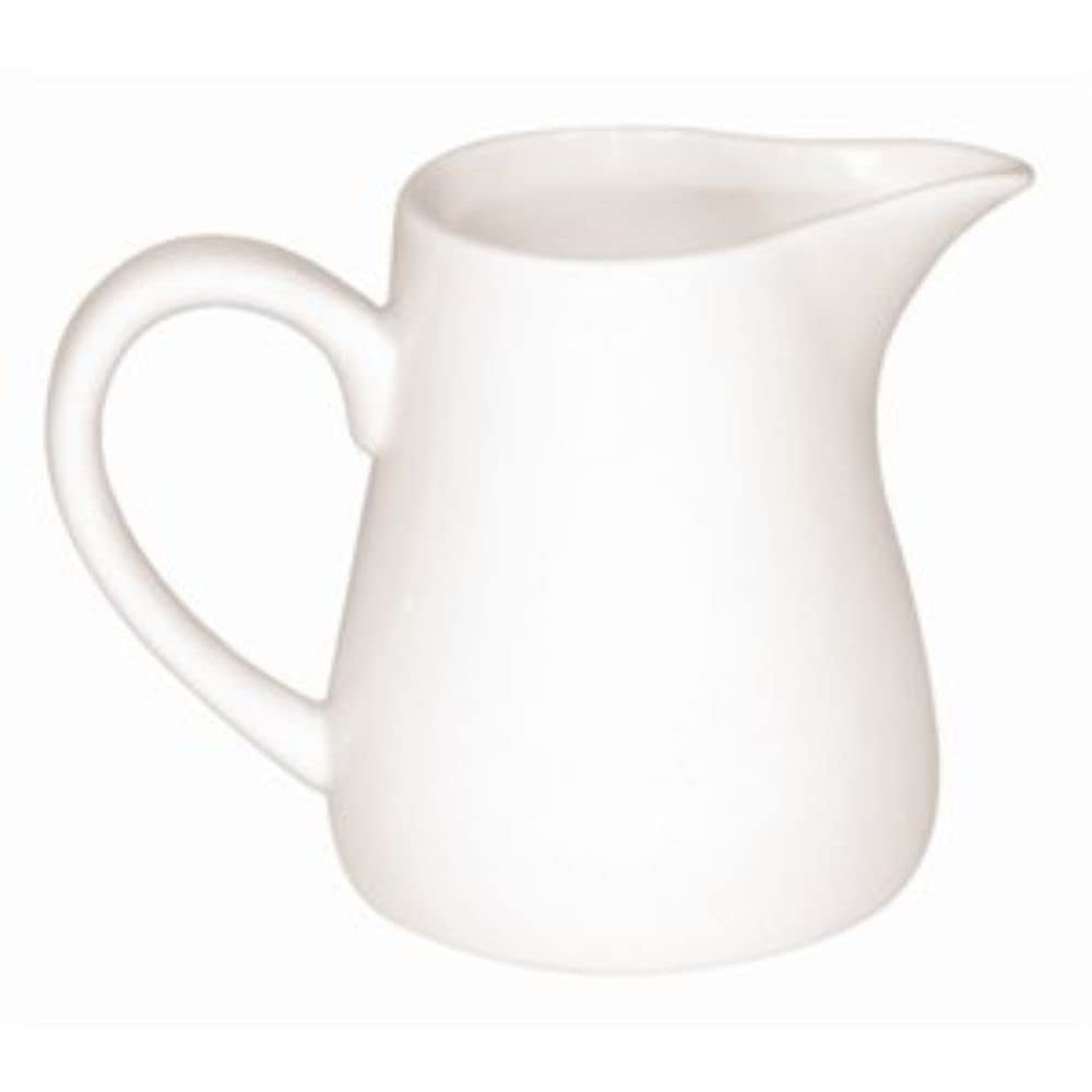 Olympia Whiteware Servierkannen 170 ml/6 oz (6er-Pack), Weisses Porzellan - Kanne mit Henkel, ideal for Milch, Sahne, Vanillepudding, Soßen, Bratensoße - spülmaschinen- und mikrowellengeeignet, Café-Restaurant-Hausgebrauch, U819