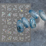 Glitter Nail Stickers Sommer Vand Bølger Stjerneklar Nail Art Fantasy Hav Vand Bølger Negle Designs Negle Stickers Havvand Waves Negle Accessories Negle Art