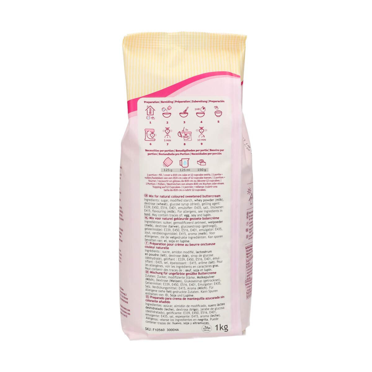 Funcakes Mix Für Buttercreme: Einfach Zu Berübenen, Cremig, Perfekt Zum Dekorieren, Abdecken Und Füllen Von Kuchen, Belag Auf Cupcakes, Halal., 1 Kg Mix til bagning og madlavning Naty Shop