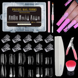 288 Dual Nail Forms Sæt, Dual Shape Nail Art Sæt, 12 Nail Extension Forms, Gel Nail Forms, Velegnet til begyndere og manicure