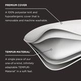 TEMPUR-PEDIC Symphony Pude Lavet af memory skum, Luksuriøs, Blød, Standard, Hvid Standardpuder Naty Shop