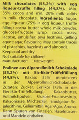 RCP Verpoorten Minis, æggesnapstrøfler, alpin mælkechokolade, flydende fyld, indeholder alkohol, fantastisk gave, 110 g (pakke med 2)