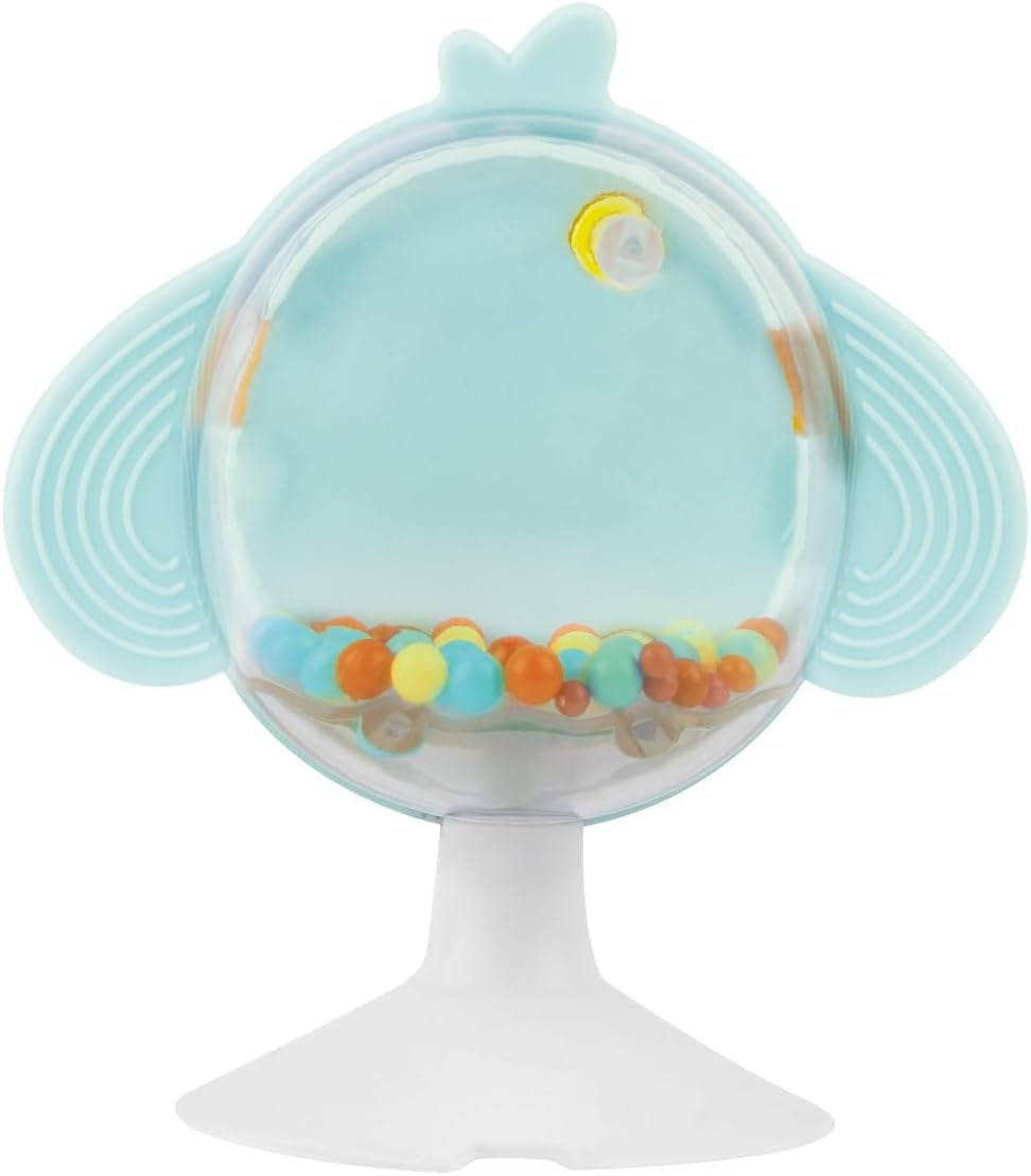 Chicco måltidsgavesæt Dou Dou, hagesmæksæt, højstolslegetøj med sugekop i form af en sød kylling, med to farverige rangler, let at fange fra 6 måneder Baby Toys Naty Shop