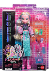 Monster High Lagoona Blue Neptuna Fish Short Top og Sports Maxi Skirt Doll med 7 tilbehør inklusive Shell-solbriller, snack og taske, JHK33