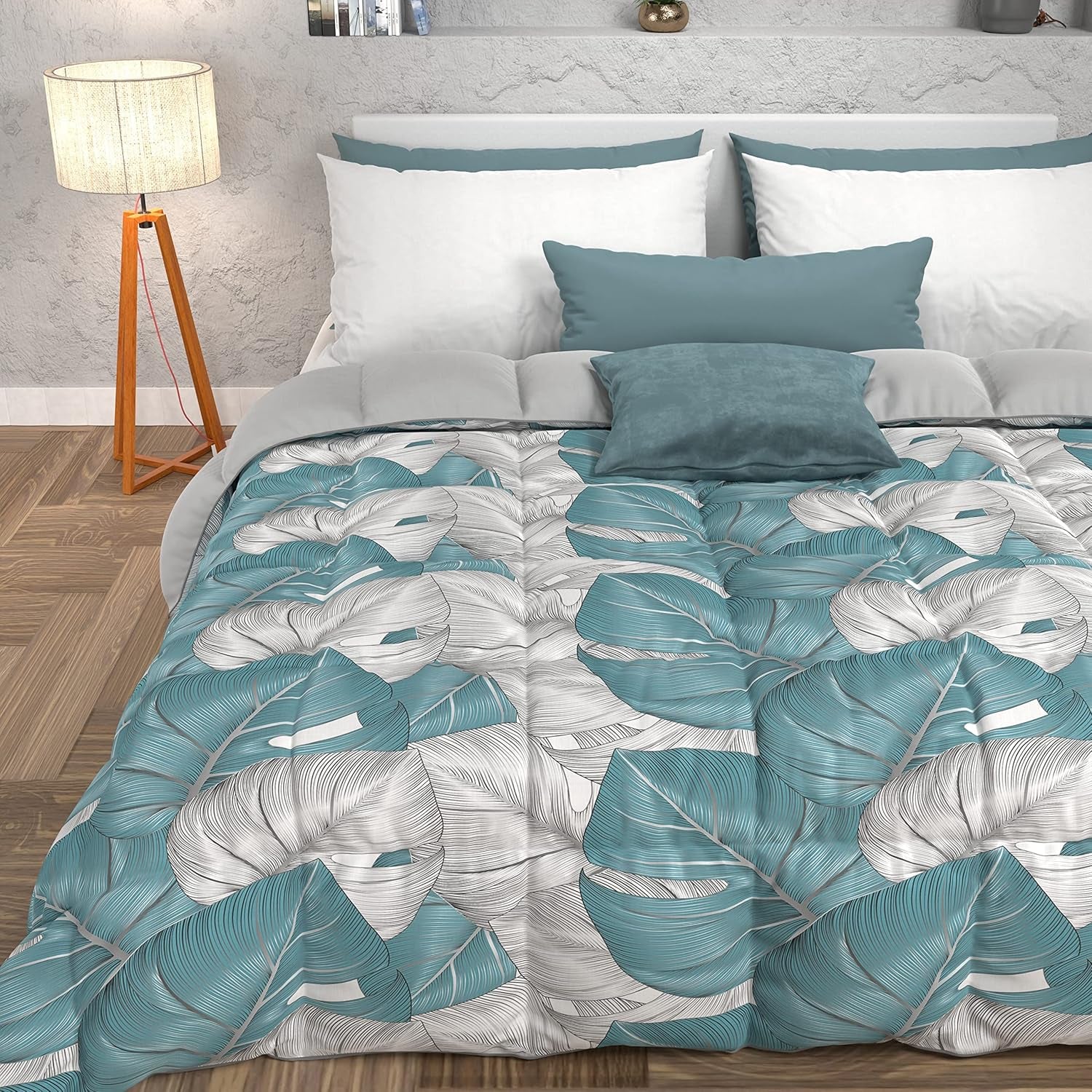 PETTI Artigiani Italiani - Vinterdyne, Vinterdyne, Enkel quilt, Dobbeltsidet, monofarvet og digitalt tryk, 100% hypoallergen mikrofiber, Made in Italy