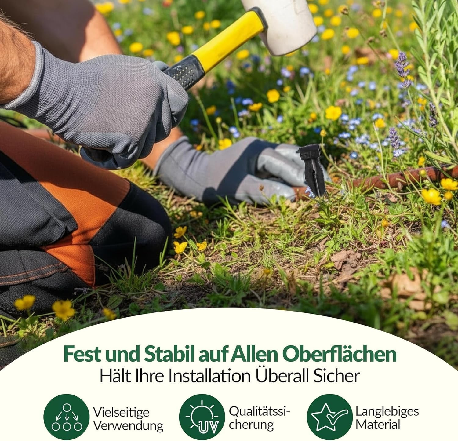 GARDENIX AquaPIN Haveslangeanker, 50 stykker, jordpæl, fikseringsanker til drypslange, vandingsslange, tilslutningsgaffel