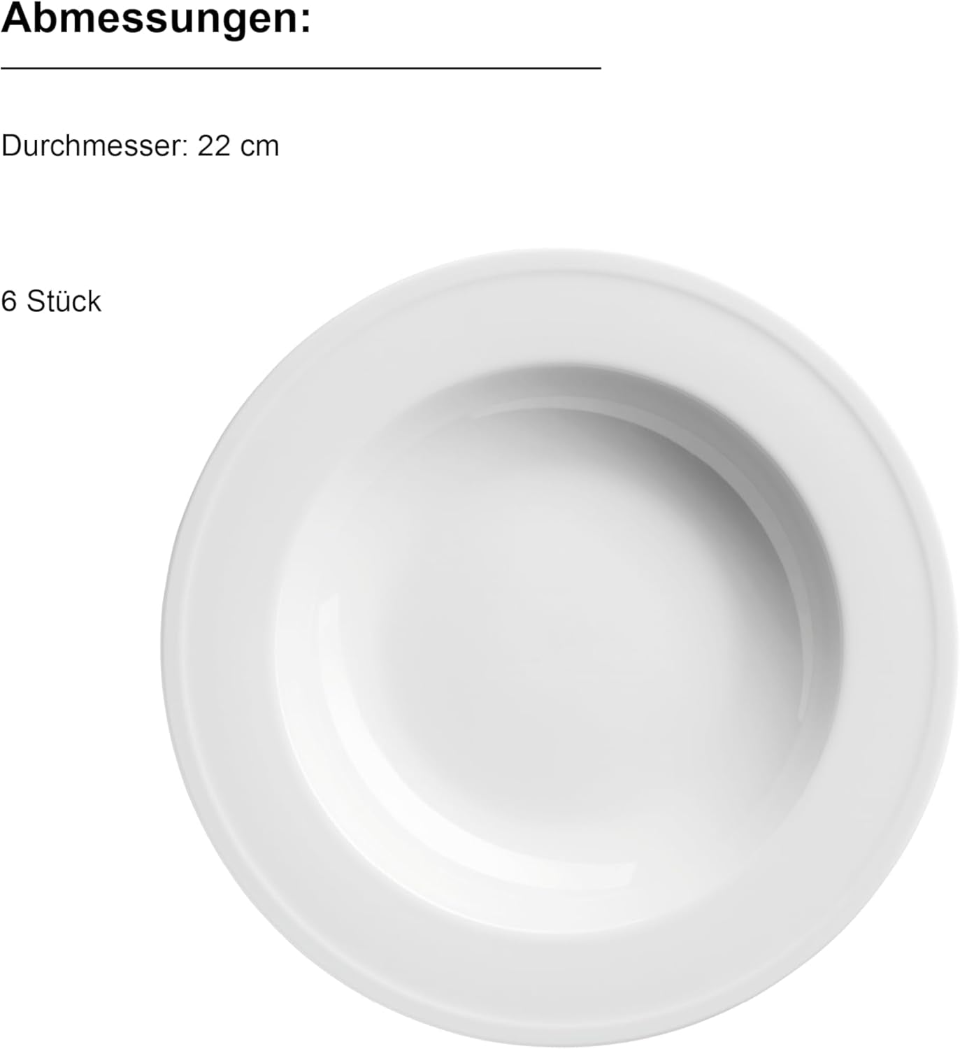 MÄSER Arlona 18-delt porcelænsstel til 6, tidløst og elegant, hvidt