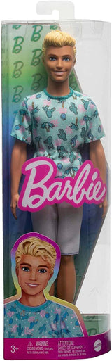 Barbie Ken Fashionistas Dukke - T-shirt med kaktus og palmetryk, hvide shorts og sneakers, perfekt til eventyr med venner og gåture rundt i byen, til børn fra 3 år og opefter, HJT10 Naty Shop Dolls