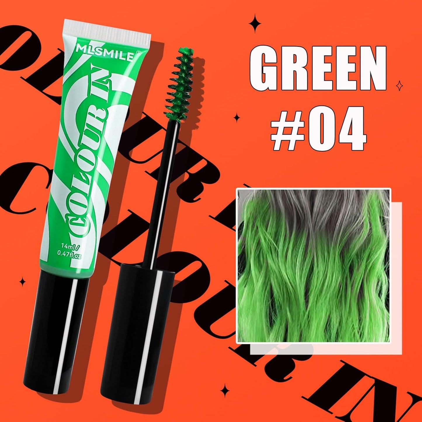 Grøn midlertidig hårfarve - 14 ml Hårkridt Hårfarve, vaskbar grøn hårfarvepind, Instant Color Hårkridt, Carnival Chalk Hårfarve til jul Halloween, Carnival, Cosplay Hair Dye Naty Shop