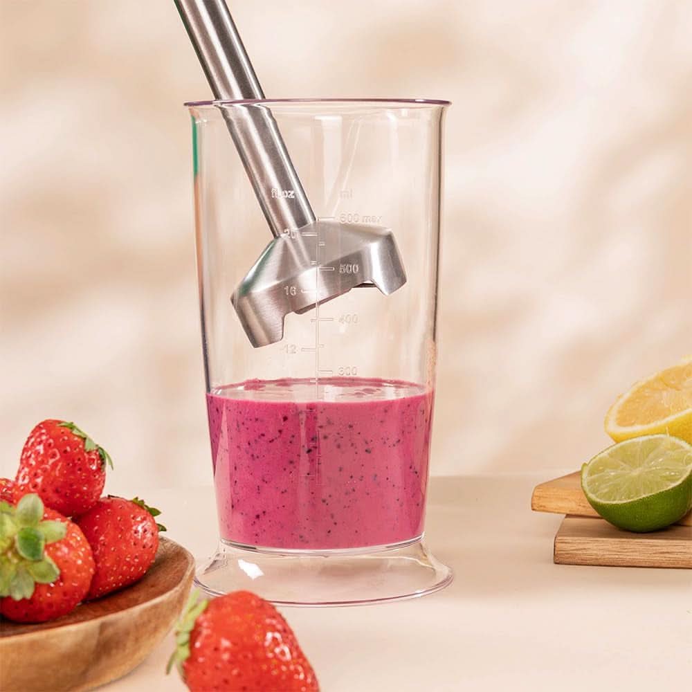 Cecotec Stabmixer Power Retrogreen 1200MAX Cream&Crush, Maximalleistung 1200 W, Crossblades-teknologi, 2 hastigheder, Zubehörset Spülmaschinenfest, Spritzschutzhaube Kitchen Naty Shop