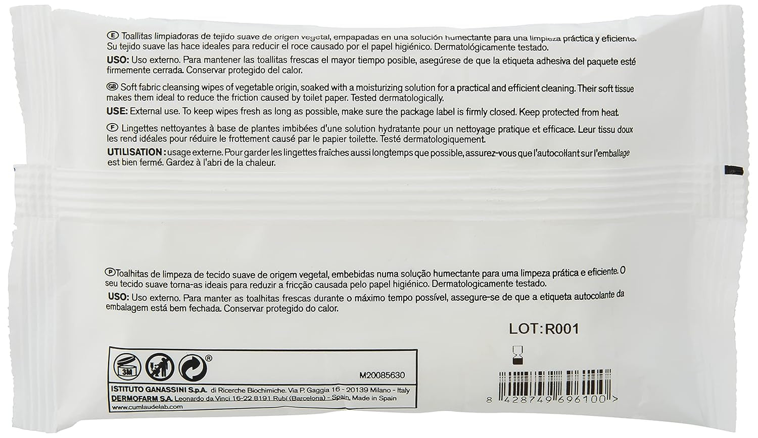 Lab - Perianalservietter, Vådrengøringsservietter til perianal hygiejne, Provitamin B5, fugtgivende, hypoallergen, parabener og alkoholfri, dermatologisk testet - 15 stk.