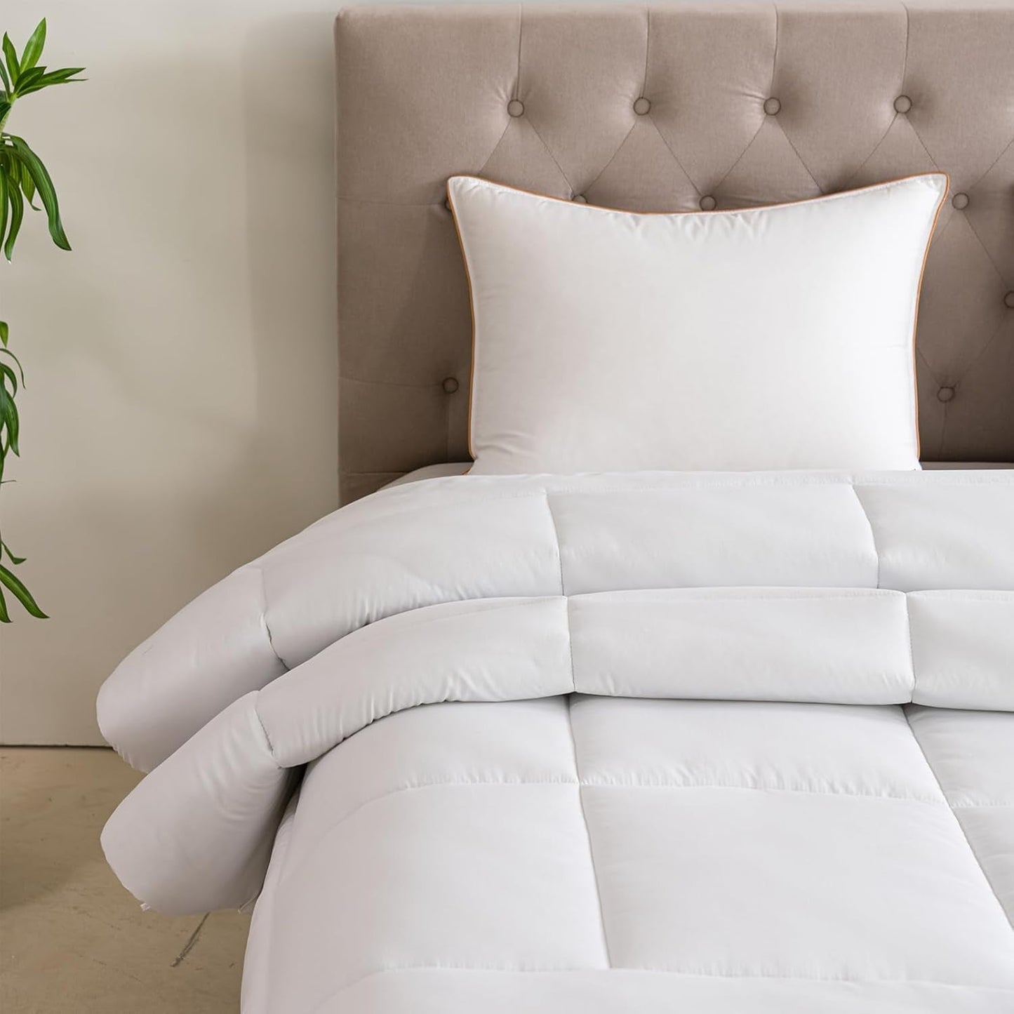 Good Nite Enkeltseng Sengetøjssæt, 15 Tog, Vintervarme, Enkeltseng, Blød polyester, Hulfiber, Hvidt lagner med hjørnestrimler, Kan maskinvaskes (hvid, 15 Tog, 130 X 150 cm) Naty Shop dyner og dyner