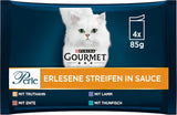 Gourmet Perle Select Strips våd kattefoder, assorteret blanding, pakke med 12 (12 x 4 poser á 85g hver)