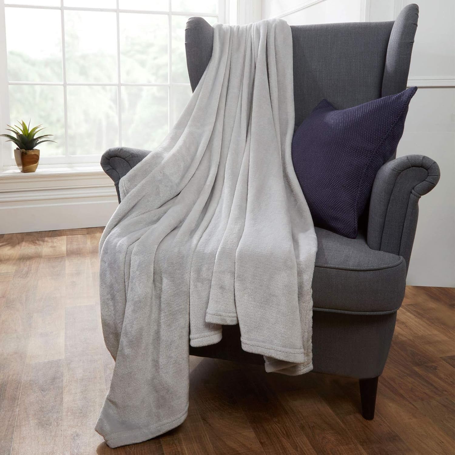 Brentfords ultrabløde fleece sengetæppe, sølvgrå, stor dobbeltseng - 150 X 200 cm senge og tæpper Beuche den Brentfords-Store