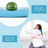 Genius Eazzzy skumpude 40X80 Cm højde 10Cm - Nakkestøttepude med 2 graders hårdhed + kølende gelskum - Sovepude til side-, ryg- og mavesovere mod nakkesmerter, polyester Naty Shop standardpuder