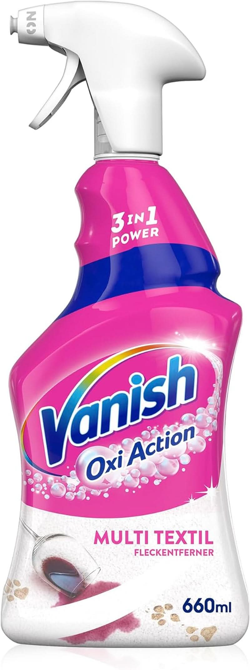 Vanish Oxi Action Multi - Tekstil Pletfjerner Spray - 660 ml - Tekstilvaskemiddel til tæpper og polstring - mod snavs og urinlugt Naty Shop