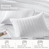 Comfort Spaces Kienna Quilt Sæt Luksus Dobbelt Stitch Sommertæppe Letvægts Blødt Helårs Sengetøj Matchende pudebetræk Hvid King Size tæppe (264,2 X 228,6 Cm) Naty Shop Dyner og dyner