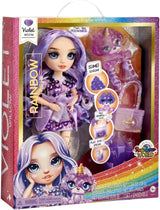 Rainbow High Fashion Dukke med Slime og Pet - Lilla - 28 cm Glitter Dukke med Glitter Slime, Magic Pet og Fashion Accessories - Legetøj til børn - Ideel til 4-12 år