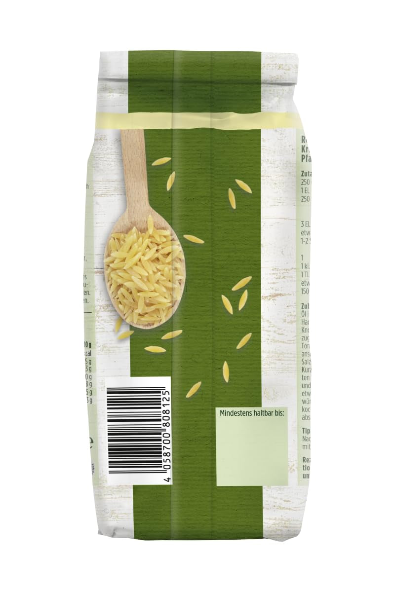 - Kritharaki Nudeln (Reisnudeln/Risoni/Orzo) | Griechische Nudelspezialität aus Hartweizengrieß | 500 g i pose
