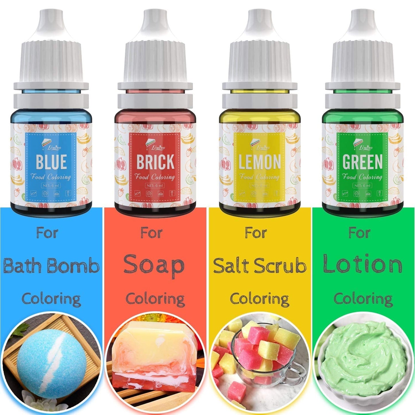 24 farver madfarve - flydende madfarve til bagning af kager, småkager, macarons, dekoration og madlavning - levende madfarve til airbrushing, fondant - 6 ml hver