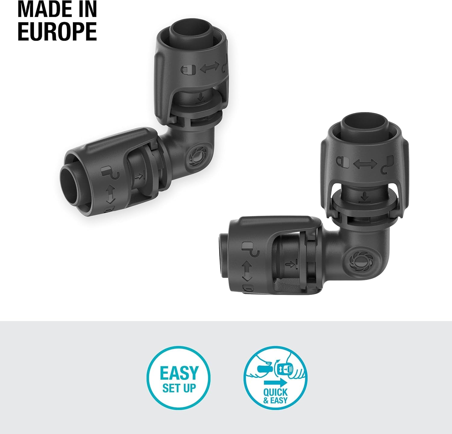 Gardena mikro-drypvandingssystem L-stykke 13 mm (1/2"): Rørforbindelse til at vende 13 mm forsyningsrør, værktøjsfri samling, genanvendelig (13202-20)