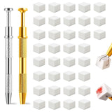 Eiito 100 Stück Weiche Nagelschwämme Für Ombre, Mit 2 Greifstift, Aura-Maniküre-Nailkunst-Werkzeuge (sølv + guld)