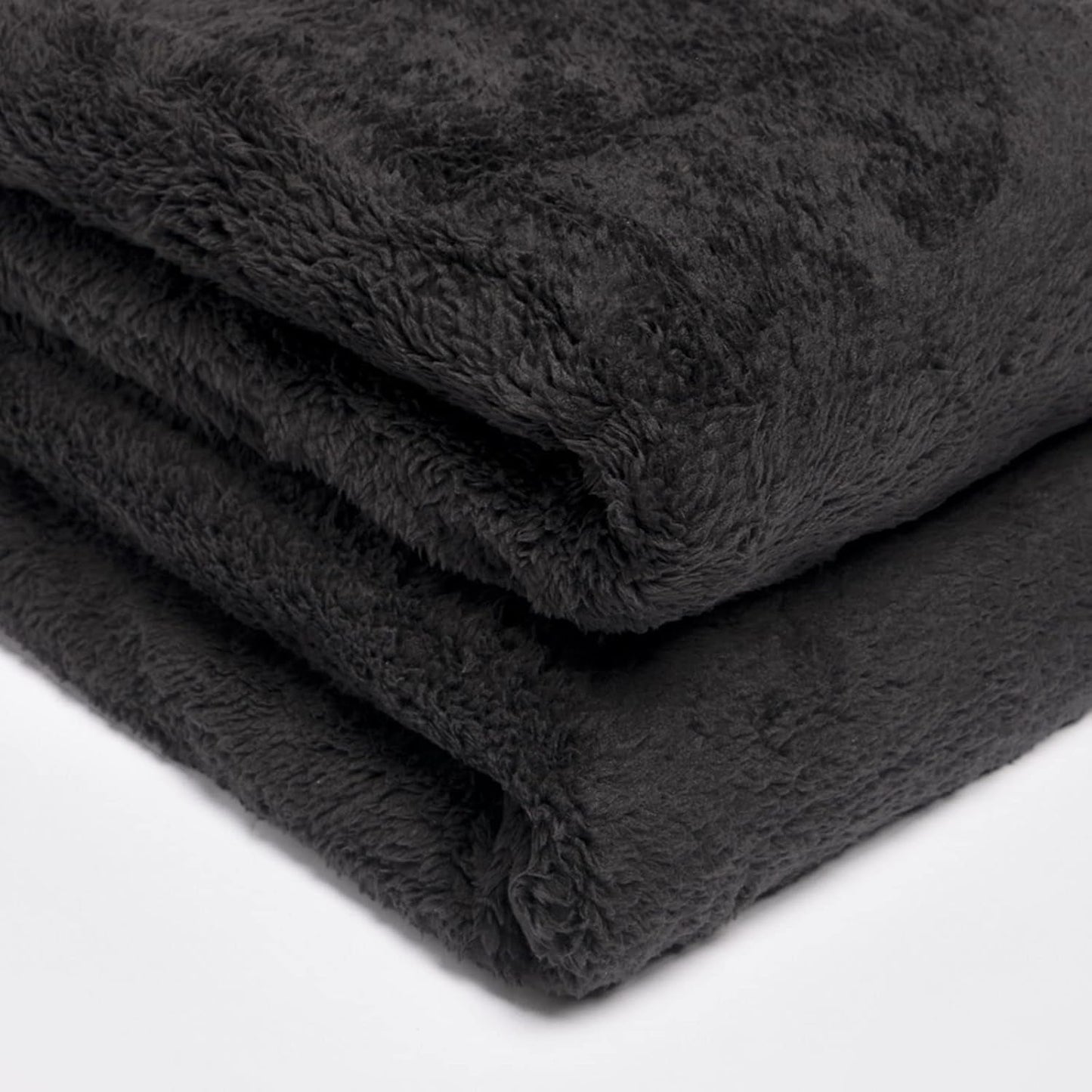 Brentford's Teddy Fleece Tæppe Stort Sengetæppe Plys Super Blød Varm Sovesofa Sengetæppe Sort - 150 X 200 Cm Senge og tæpper Besuche den Brentfords-Store